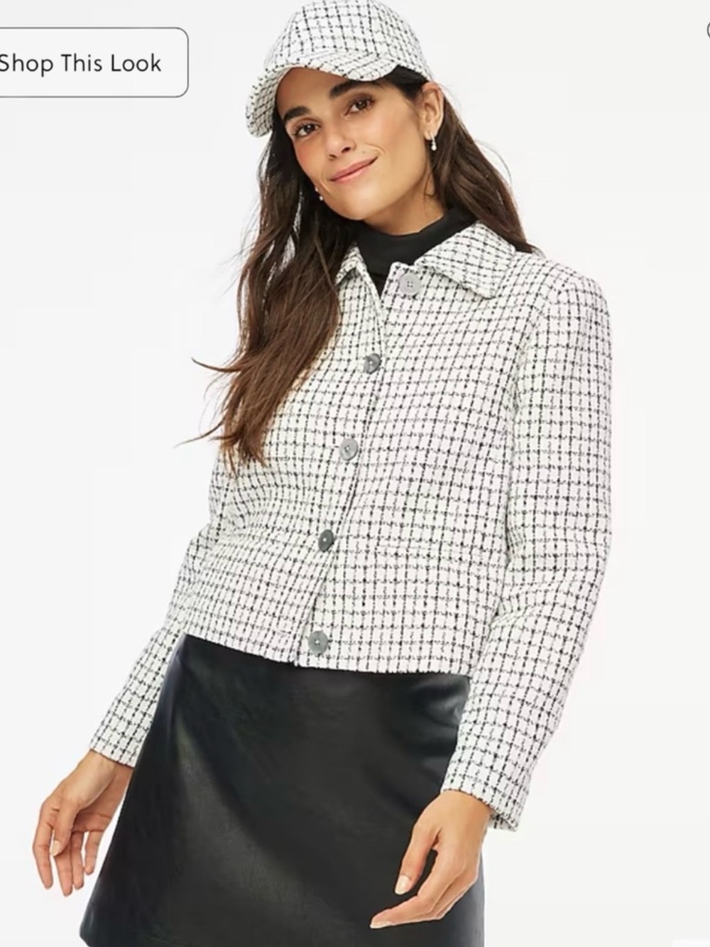 Classic Black & White Plaid J Crew Jacket